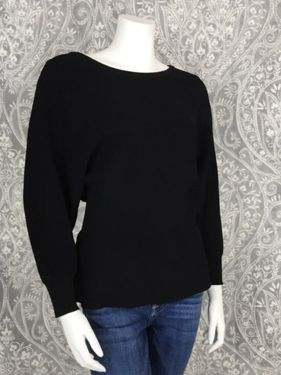 New Zara Wide Sleeves Knit Sweater, Black, Large - Picture 6 of 9